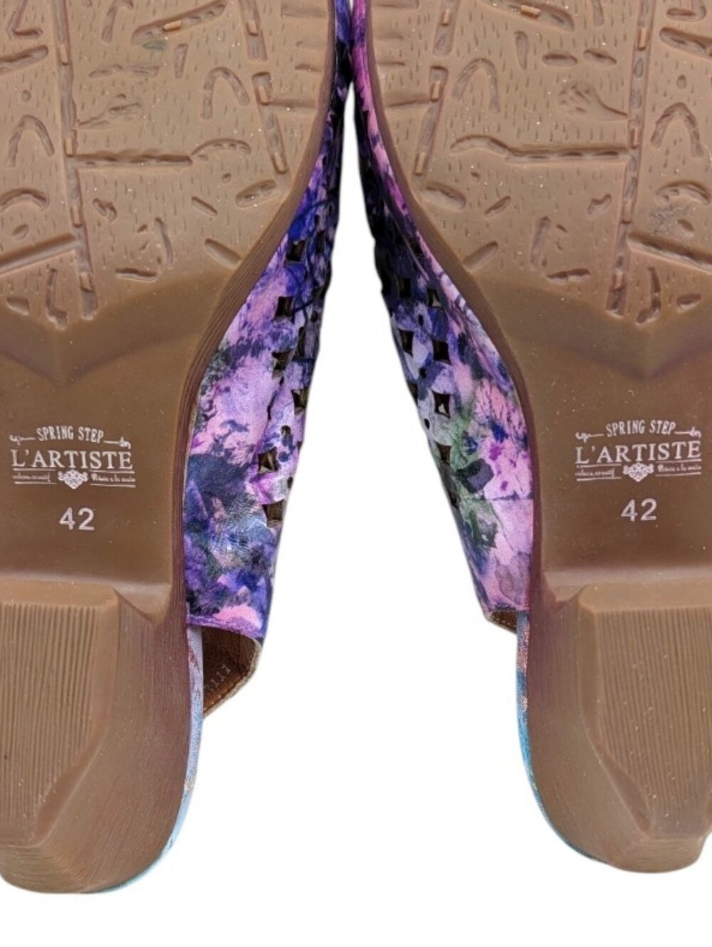 L'Artiste Lovella Floral Slingback Heels Purple Multi EU 42 US 10.5/11 S4201 - Picture 10 of 13